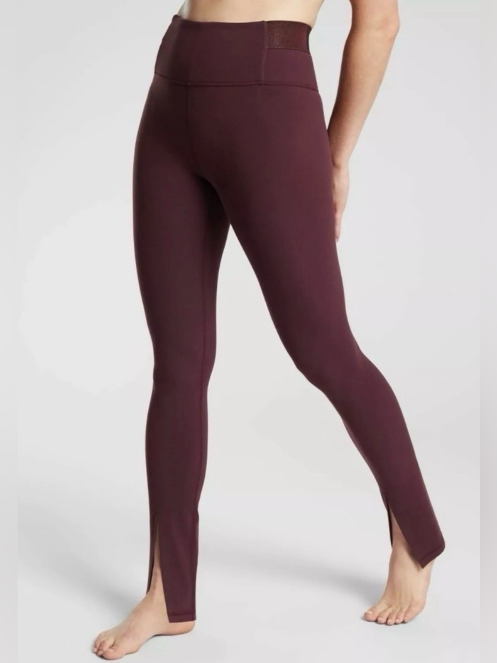 Athleta Aura Split Pant in Powervita, Antique Burgundy size M